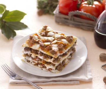 Lasanha com ragu de cordeiro