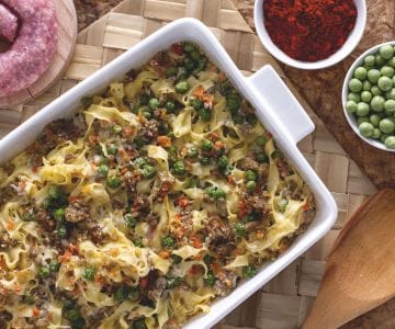 Tagliatelle gratinadas no forno