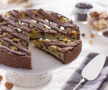 Pastiera de avelãs e cacau