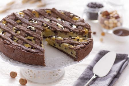 Pastiera de avelãs e cacau