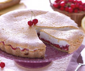 Torta de ricota e amarena