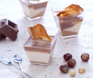 Copinho de gianduia e telha de avelã