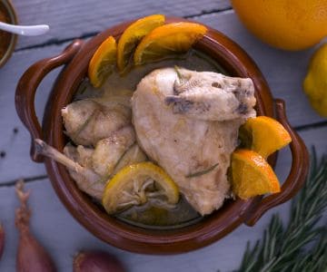 Frango na panela marinado com cítricos