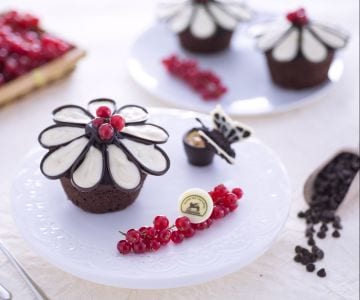 Cupcake flor de chocolate