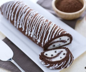 Rolo de cacau com creme de leite