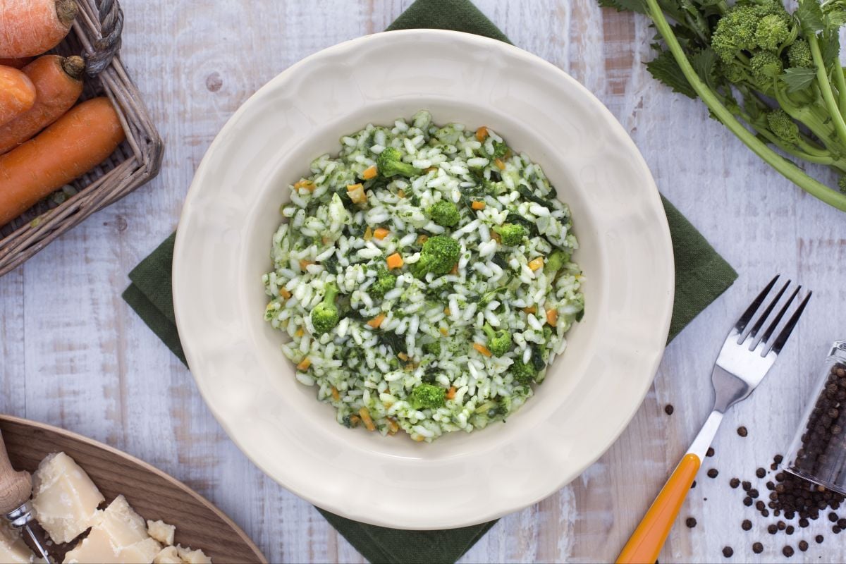 Risotto com folhas de nabo