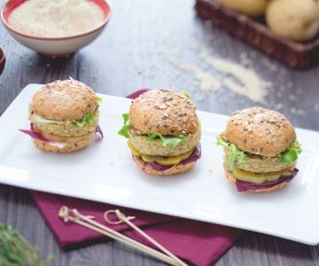 Mini hambúrguer de quinoa