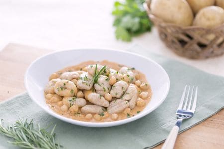 Nhoques integrais com grão-de-bico e atum