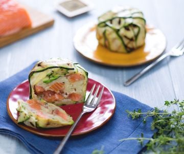 Timbale de salmão e abobrinha