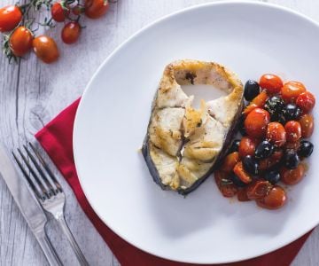 Posta de pescado grelhado