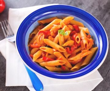 Penne com pimentões
