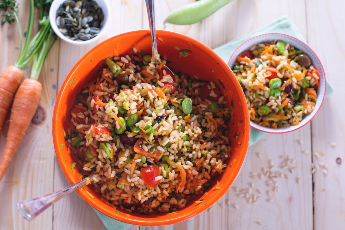 Salada de arroz integral