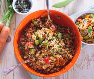 Salada de arroz integral