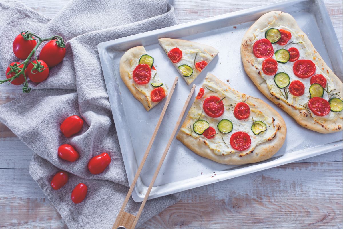 Schiacciatina com tomates e ricota