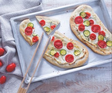 Schiacciatina com tomates e ricota
