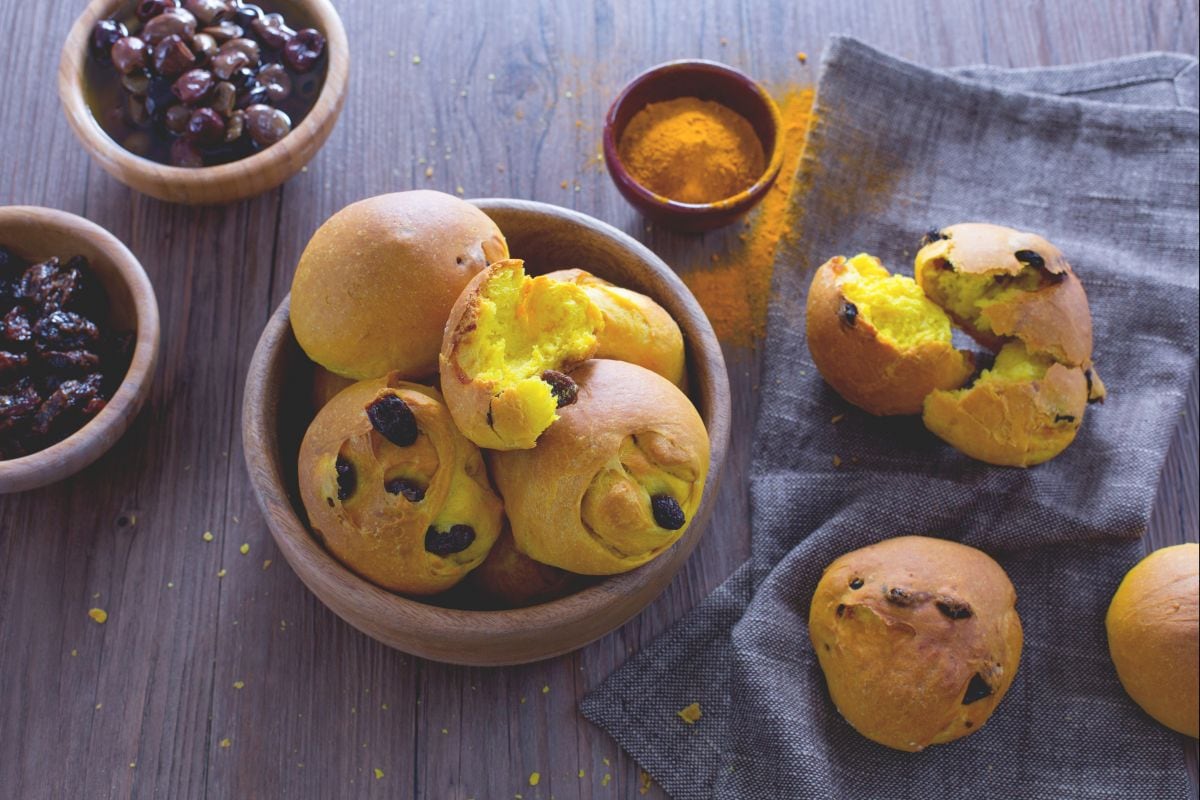 Pães de cúrcuma
