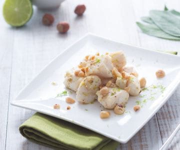 Cubos de merluza salteados