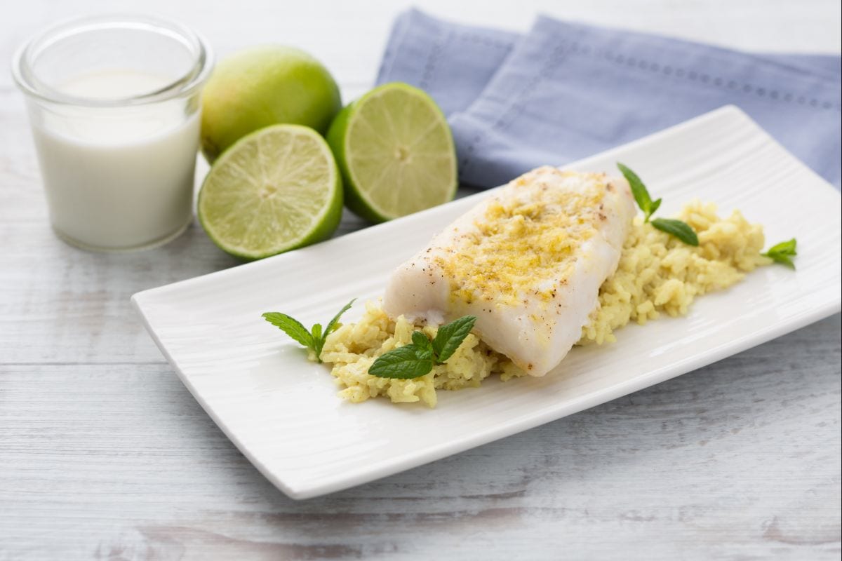 Filé de bacalhau com gengibre