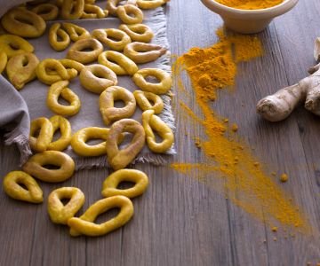 Taralli gengibre e cúrcuma