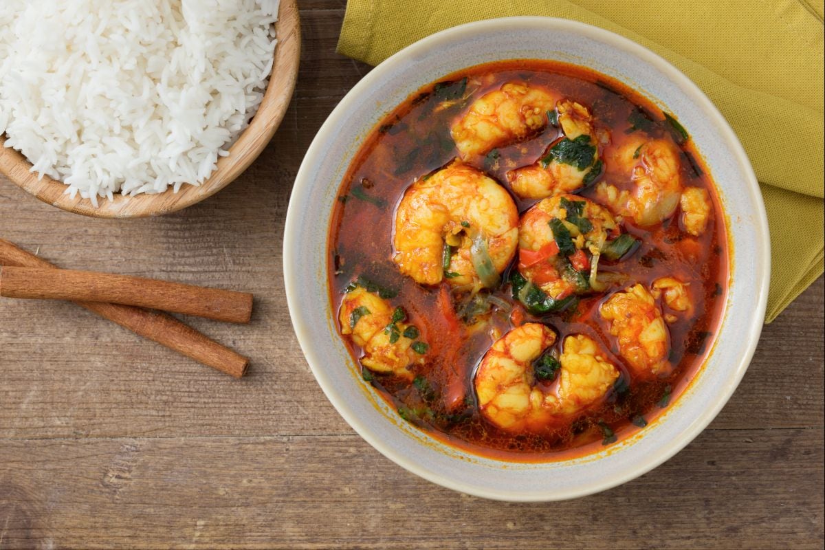 Curry de camarões
