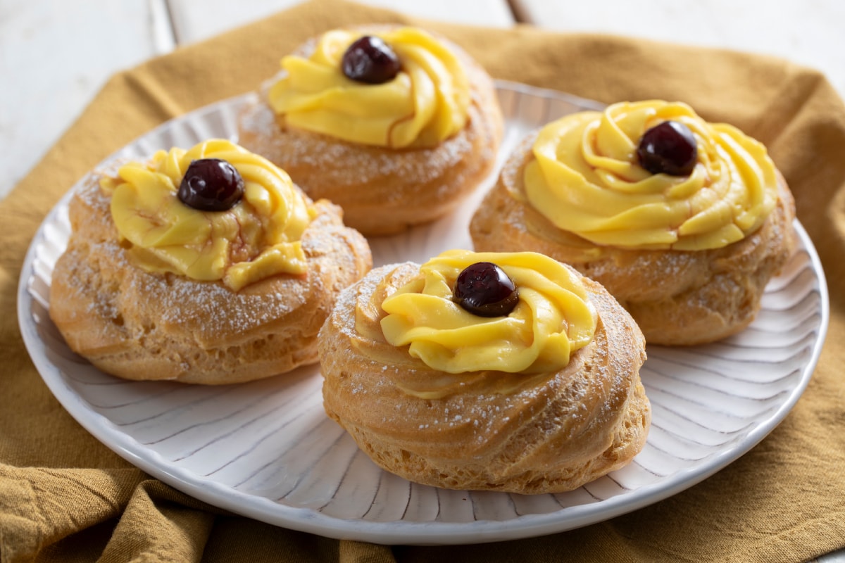 Zeppole de San Giuseppe ao forno