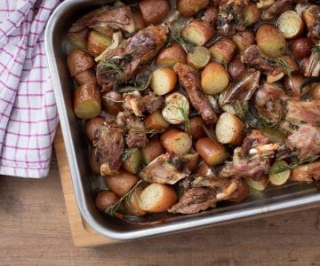 Cordeiro assado com batatas