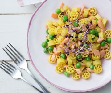 Mini rodas açafrão e salmão