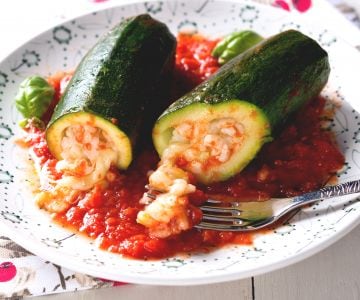 Abobrinhas recheadas com arroz