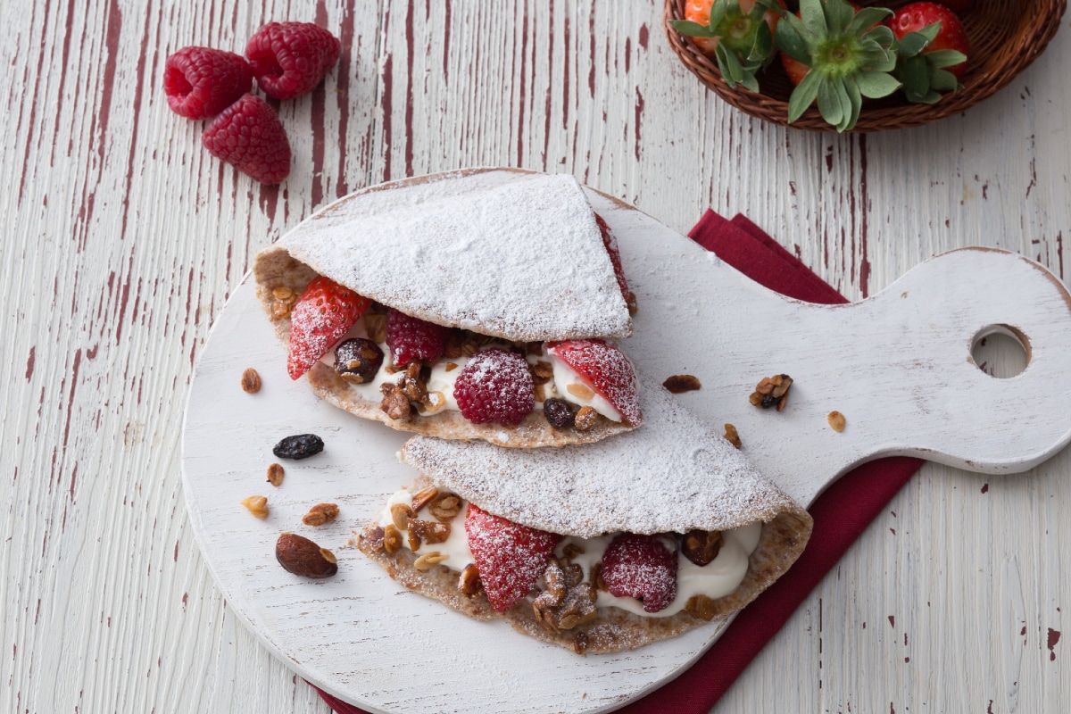 Piadina de iogurte e granola