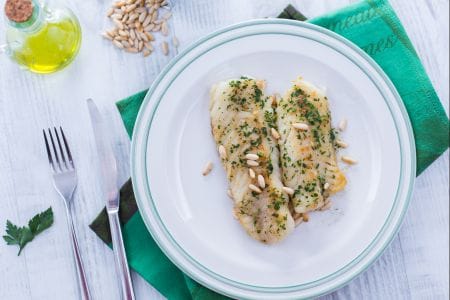Filé de bacalhau na frigideira