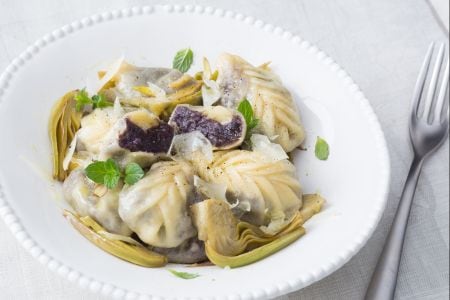 Culurgiones de batatas roxas