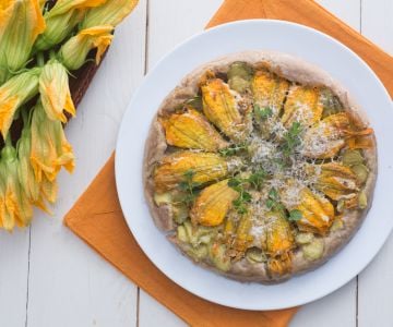 Tatin de flores de abóbora recheadas
