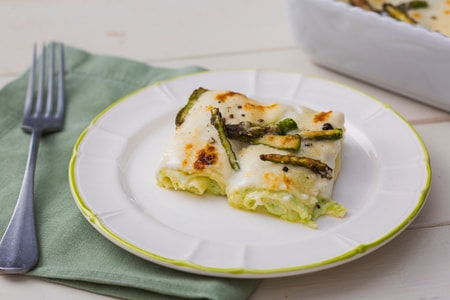 Crepe com creme de aspargos