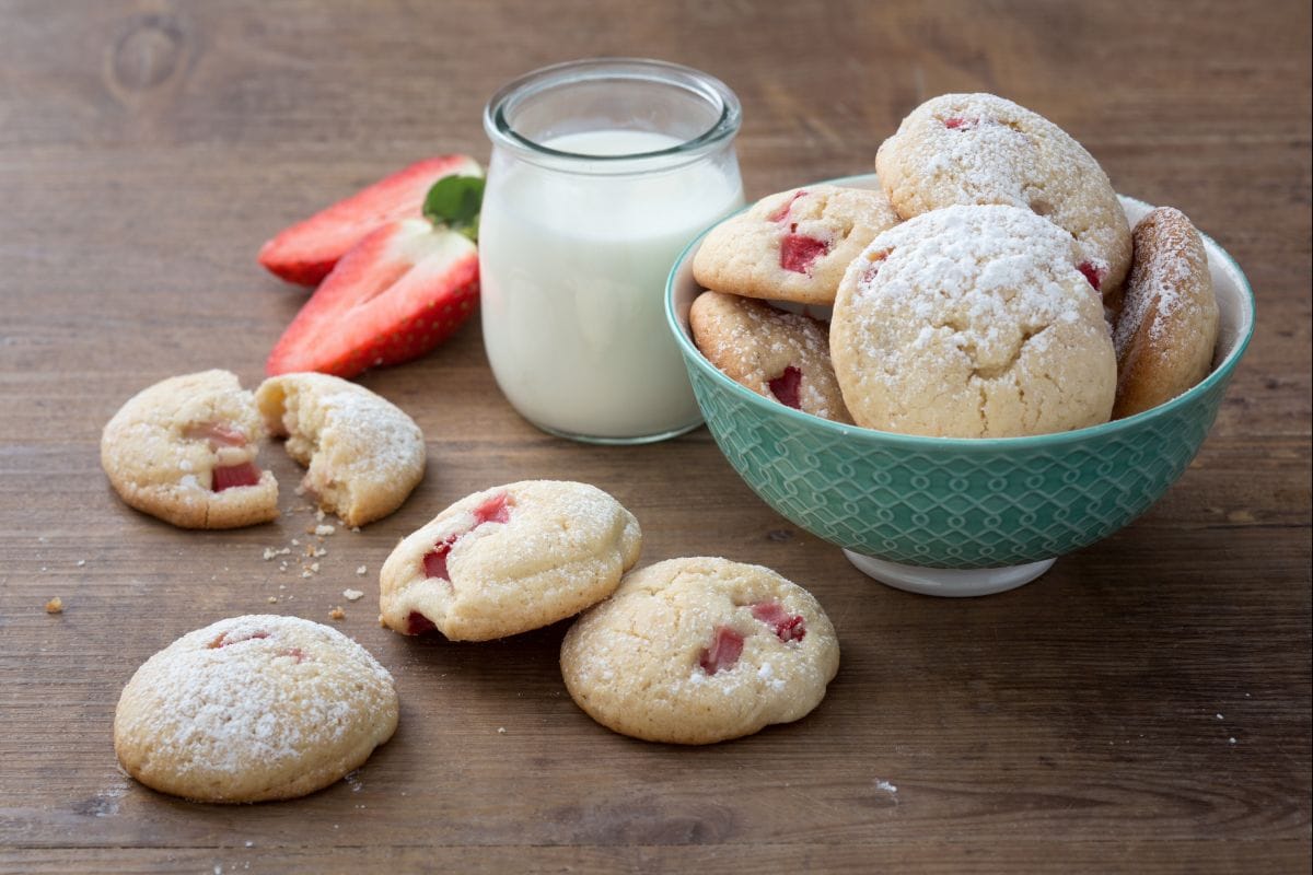 Biscoitos macios de morango