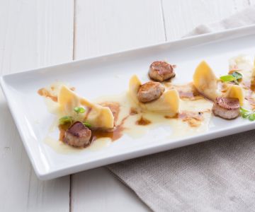 Casoncelli de polenta com coelho