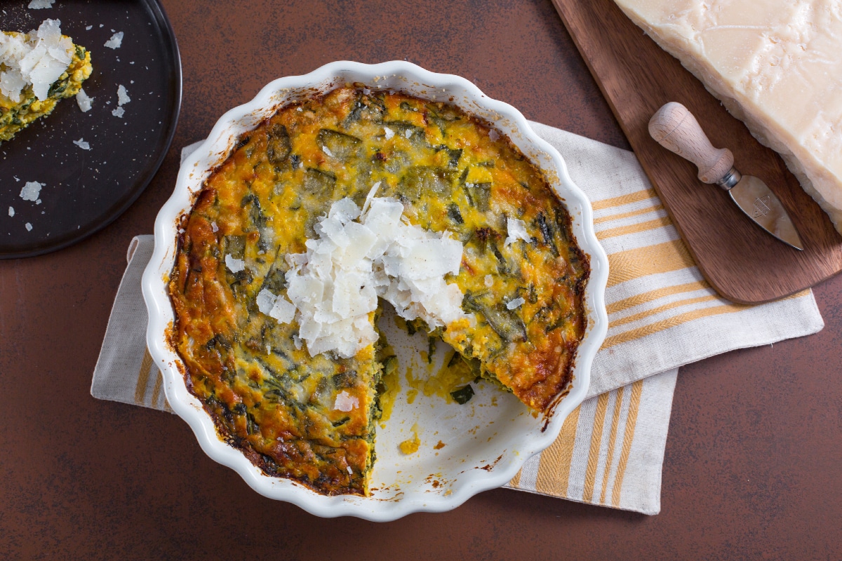 Torta de legumes e Grana Padano
