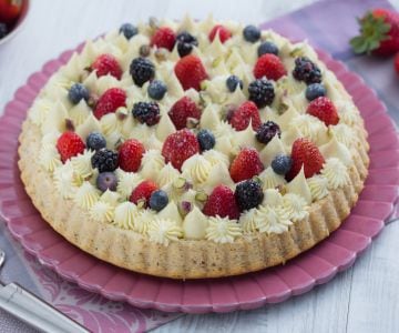 Torta macia de chocolate branco