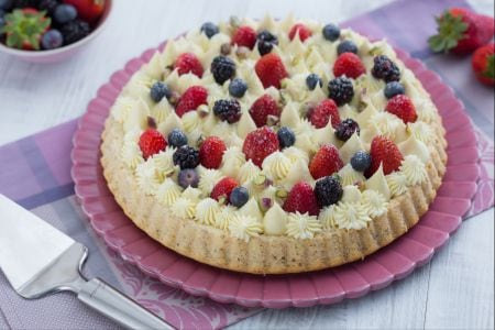 Torta macia de chocolate branco
