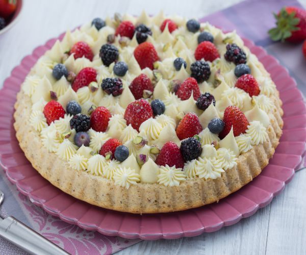 Torta macia de chocolate branco