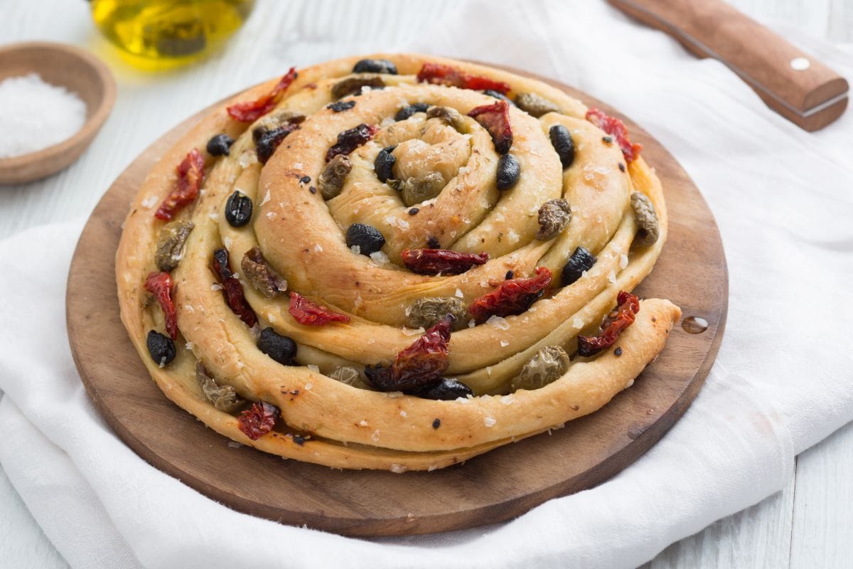 Focaccia enrolada
