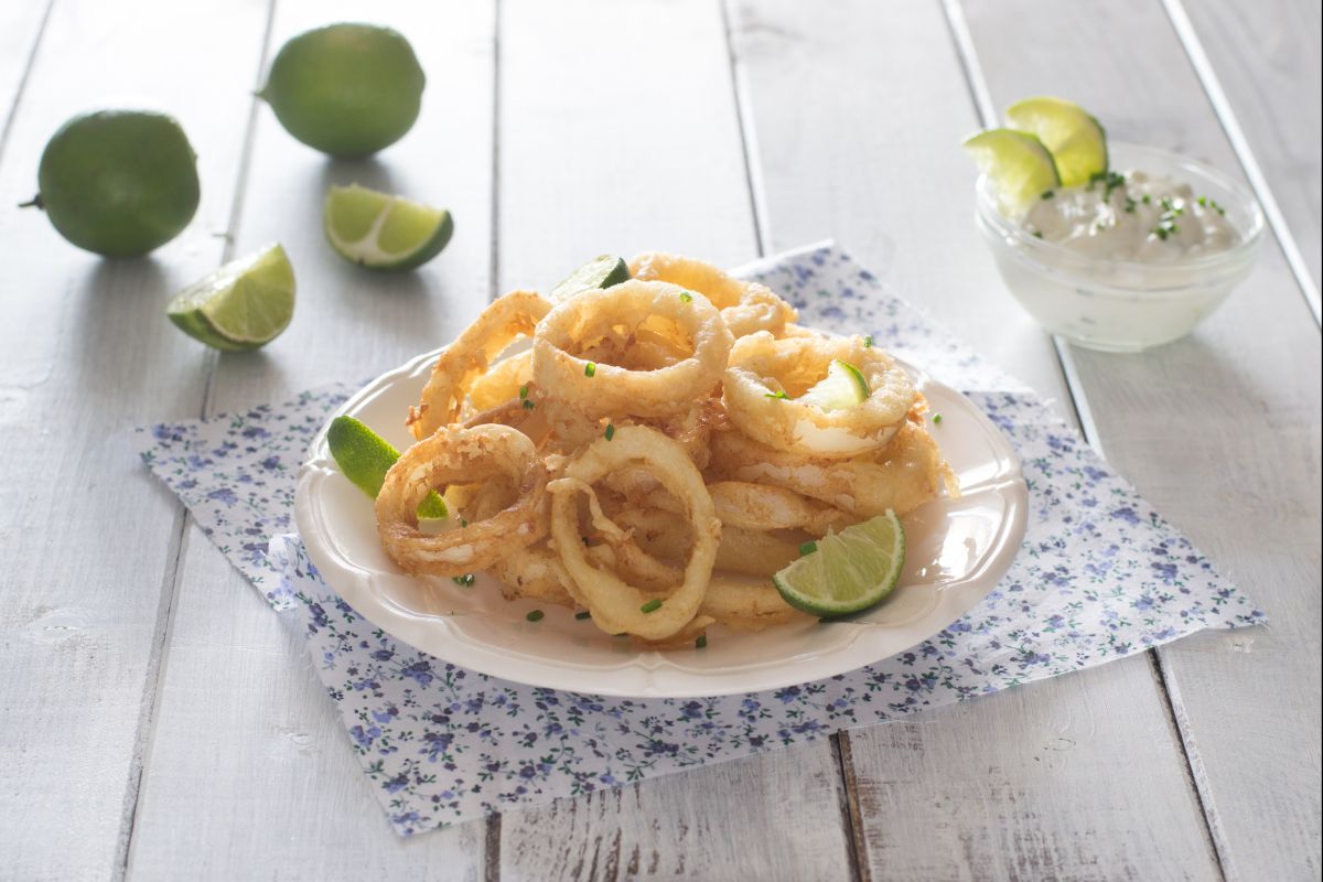 Lulas fritas na cerveja