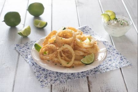 Lulas fritas na cerveja